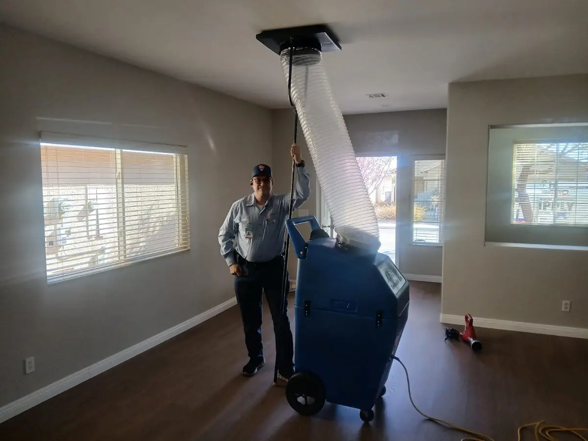 Professional Dryer Vent Cleaning work inside a Denison home